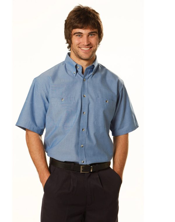 Mens w/f chambray shirt S/S - Image 2
