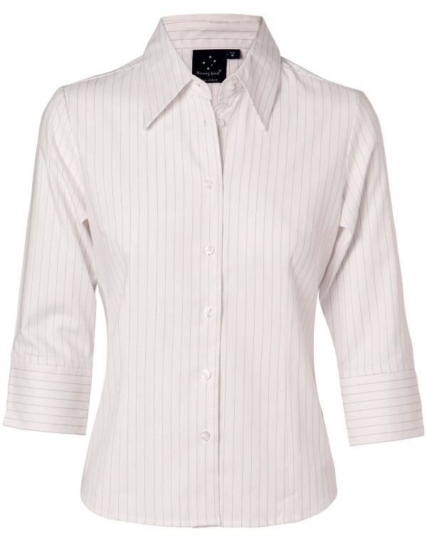 Ladies' 3/4 Sleeve Stretch Stripe Shirt - Image 5