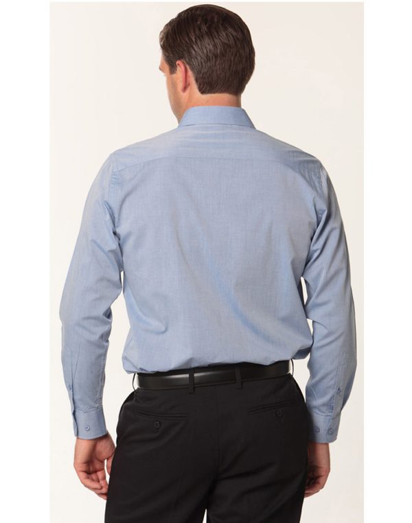 Men's Fine Chambray Long Sleeve Shirt - Image 2