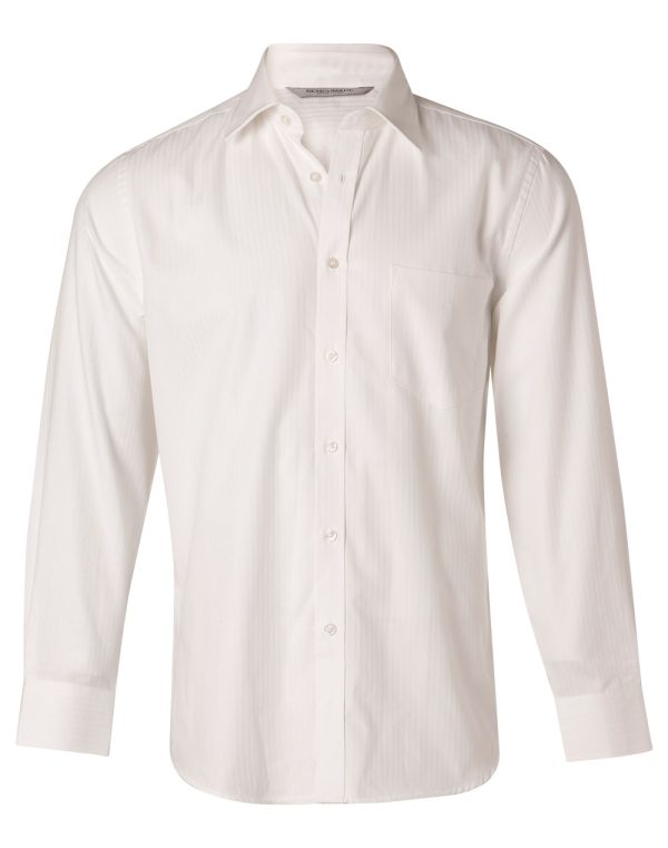 Men's Mini Herringbone Long Sleeve Shirt - Image 4