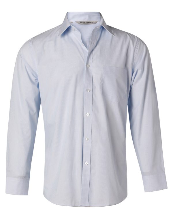 Men's Fine Stripe Long Sleeve Shirt - Image 3