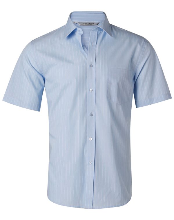 Men's Pin Stripe Short Sleeve Shirt - Image 3