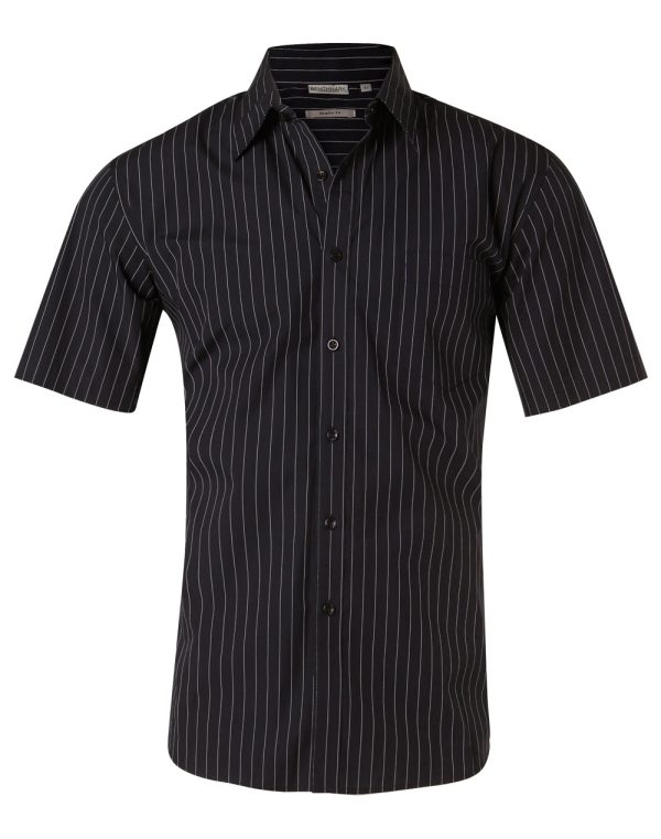 Men's Pin Stripe Short Sleeve Shirt - Image 4