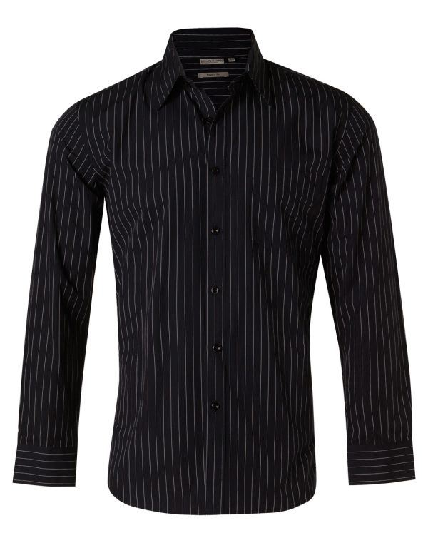 Men's Pin Stripe Long Sleeve Shirt - Image 4