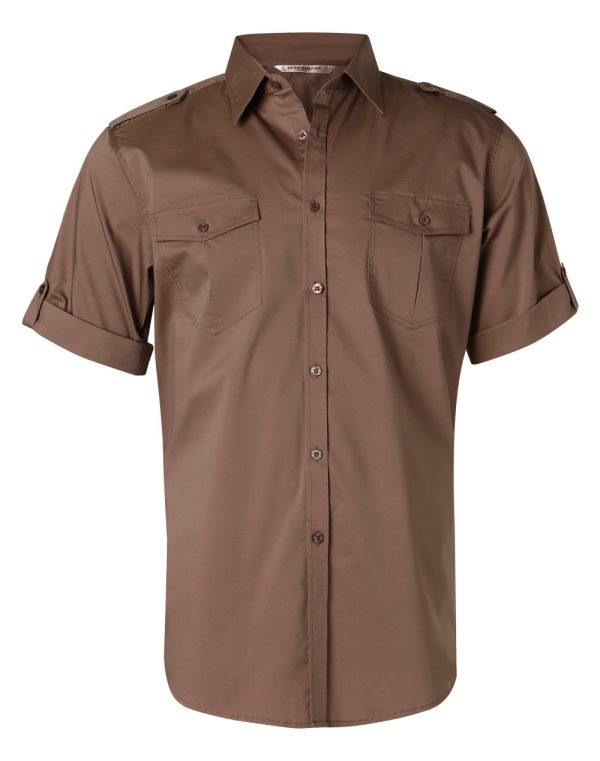 Men's Short Sleeve Military Shirt - Image 4