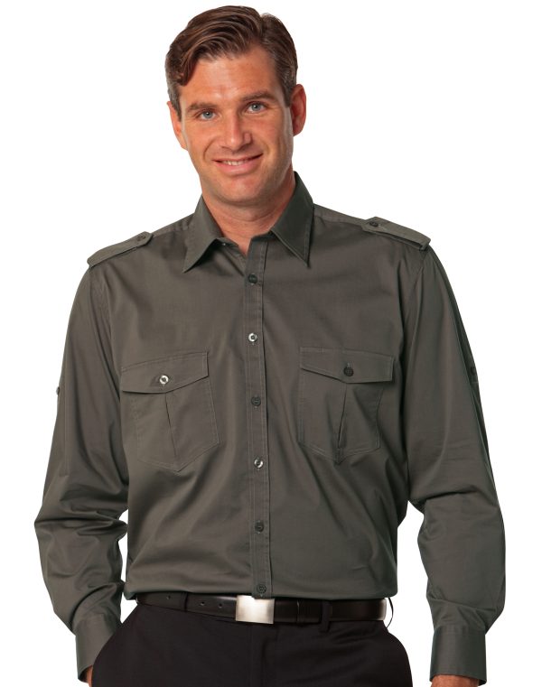 Men's Long Sleeve Military Shirt - Image 4