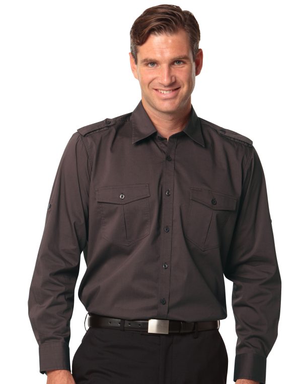 Men's Long Sleeve Military Shirt - Image 5