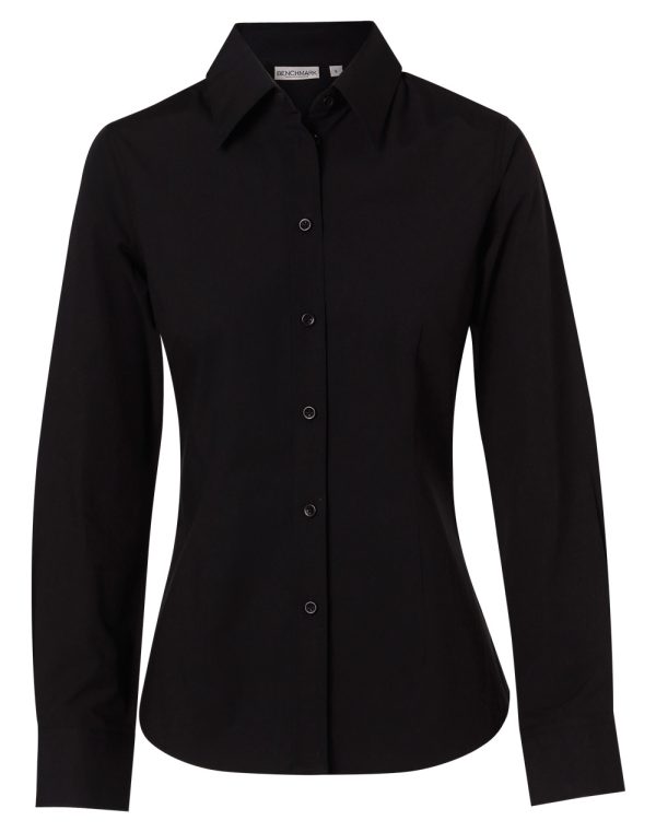 Women's Cotton/Poly Stretch L/S Shirt - Image 3