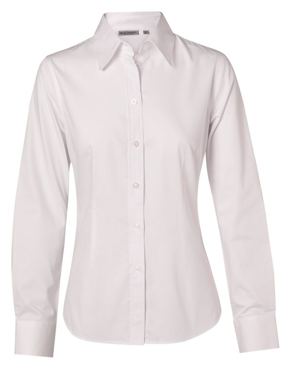 Women's Cotton/Poly Stretch L/S Shirt - Image 4