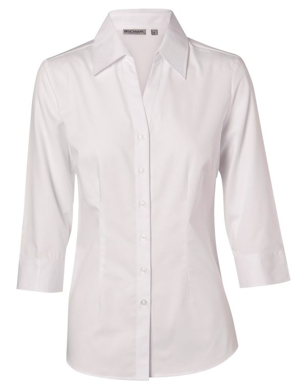 Women's Cotton/Poly Stretch 3/4 Sleeve Shirt - Image 4
