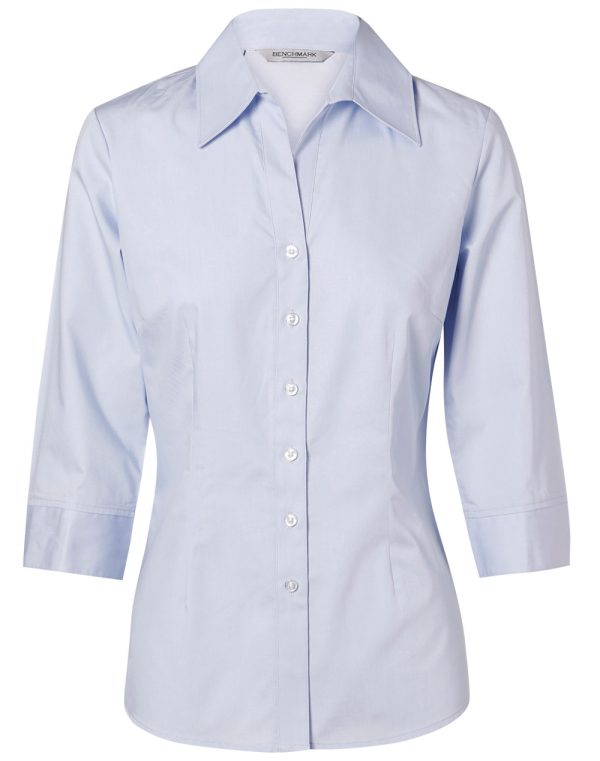 Women's Fine Twill 3/4 Sleeve Shirt - Image 3