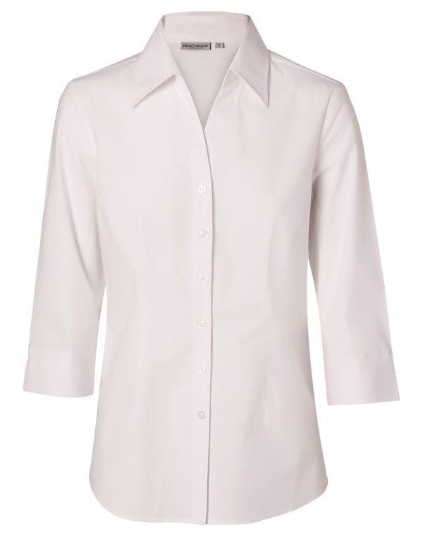 Women's Fine Twill 3/4 Sleeve Shirt - Image 4