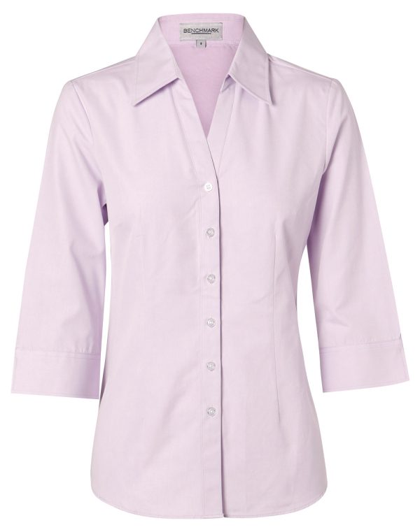 Women's CVC Oxford 3/4 Sleeve Shirt - Image 4