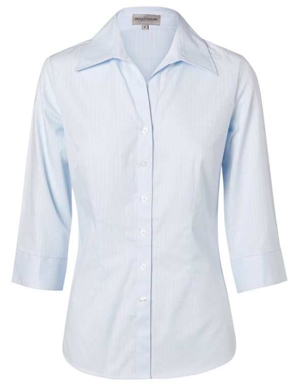 Women's Self Stripe 3/4 Sleeve Shirt - Image 3