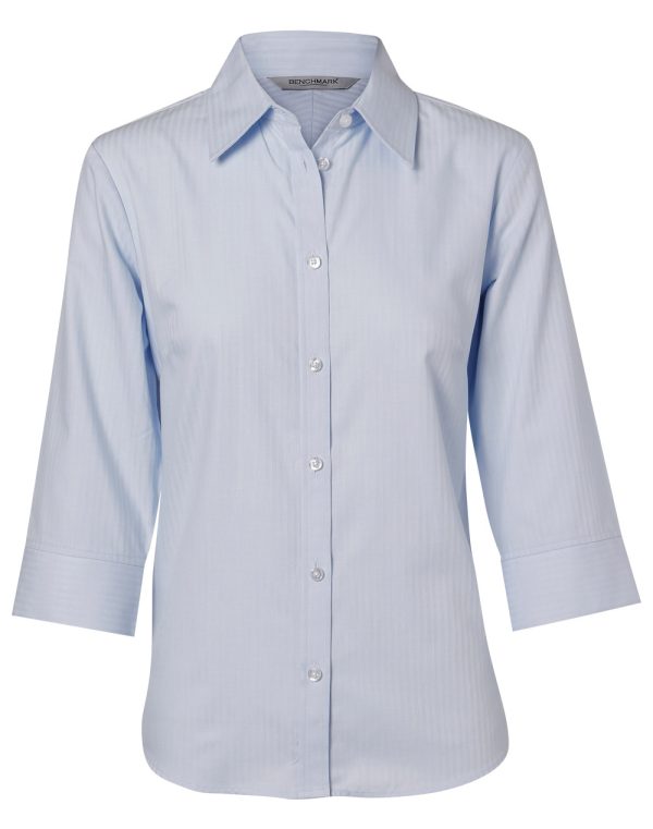 Women's Mini Herringbone 3/4 Sleeve Shirt - Image 3