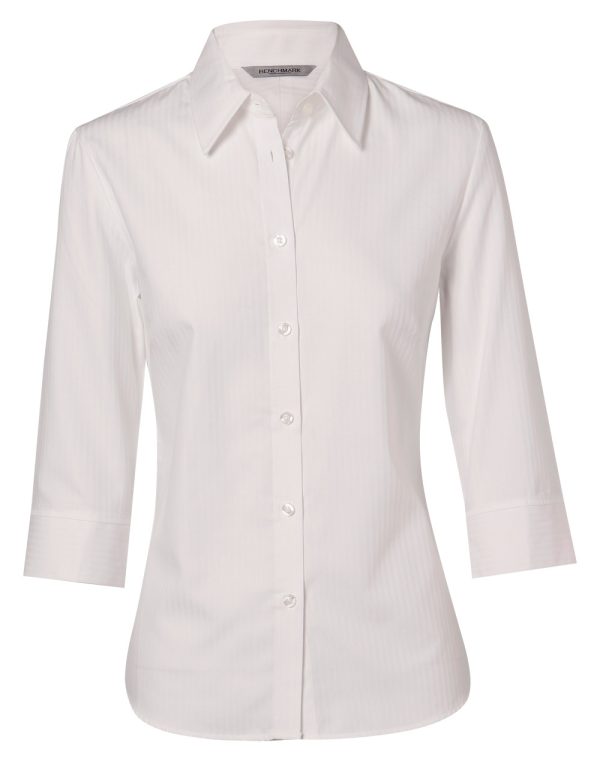 Women's Mini Herringbone 3/4 Sleeve Shirt - Image 4