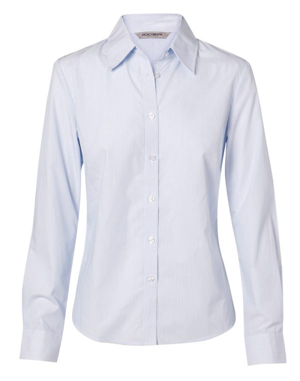 Women's Fine Stripe Long Sleeve Shirt - Image 3
