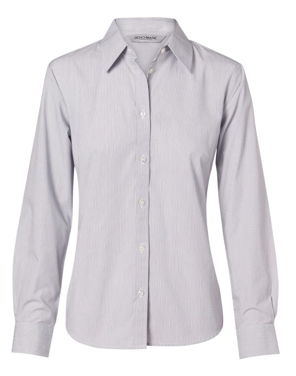Women's Fine Stripe Long Sleeve Shirt - Image 4