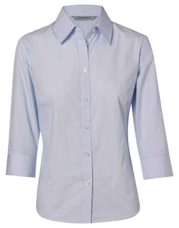 Women's Fine Stripe 3/4 Sleeve Shirt - Image 3