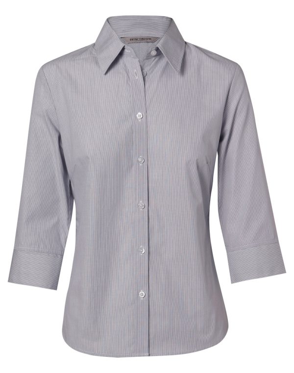 Women's Fine Stripe 3/4 Sleeve Shirt - Image 4