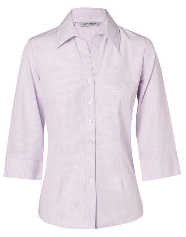 Women's Mini Check 3/4 Sleeve Shirt - Image 3