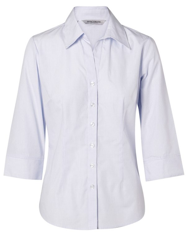 Women's Mini Check 3/4 Sleeve Shirt - Image 4