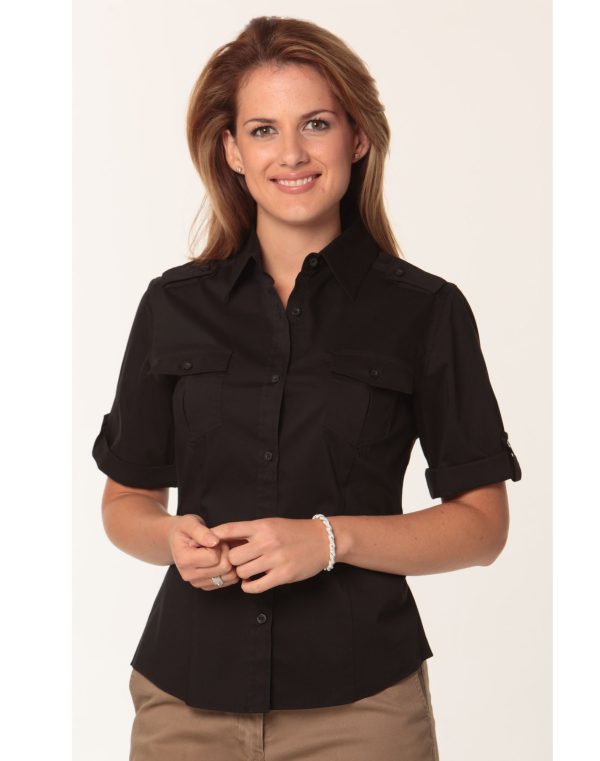 Women's Short Sleeve Military Shirt - Image 3