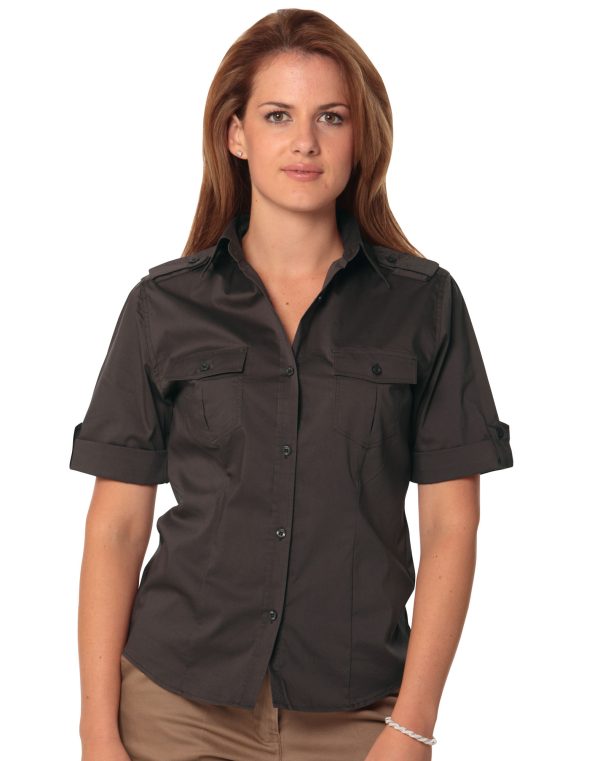 Women's Short Sleeve Military Shirt - Image 5