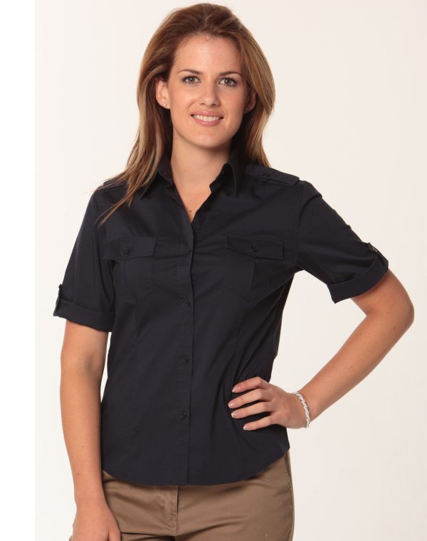 Women's Short Sleeve Military Shirt - Image 6