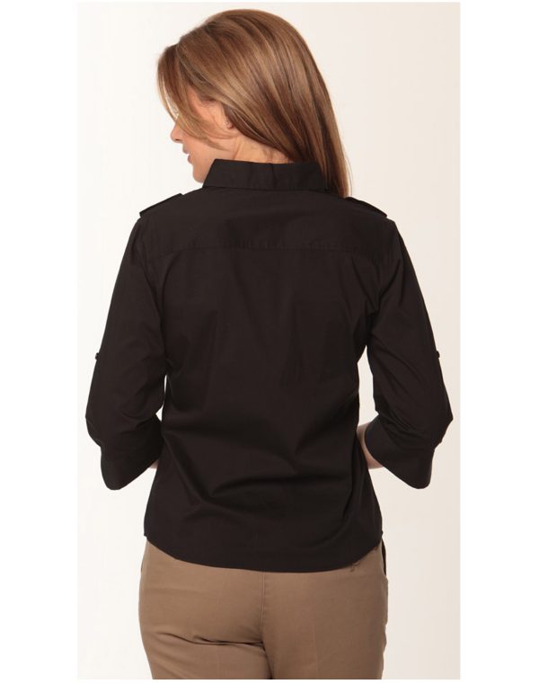 Women's 3/4 Sleeve Military Shirt - Image 2