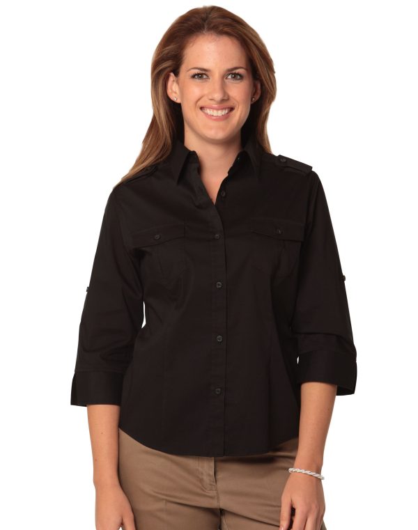 Women's 3/4 Sleeve Military Shirt - Image 3