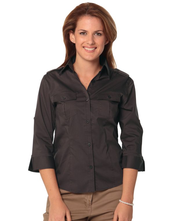 Women's 3/4 Sleeve Military Shirt - Image 5