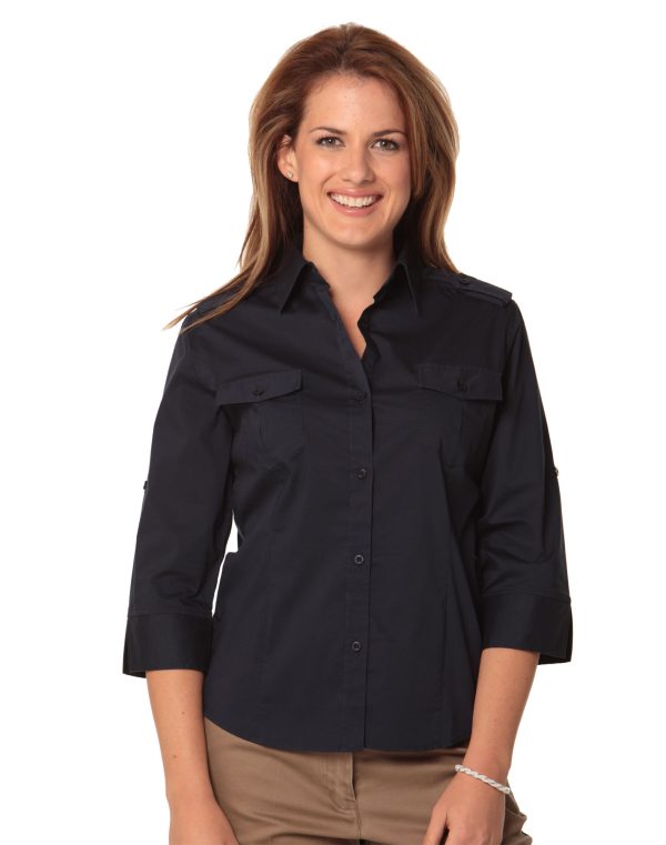 Women's 3/4 Sleeve Military Shirt - Image 6