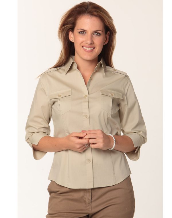 Women's 3/4 Sleeve Military Shirt - Image 7