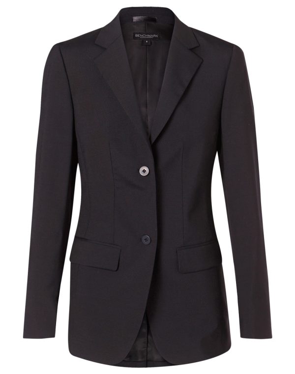 Women's Stretch Wool Blend Mid Length Jacket - Image 3