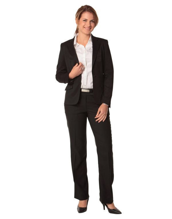 Women's One Button Cropped Jacket in Poly/Viscose Stretch