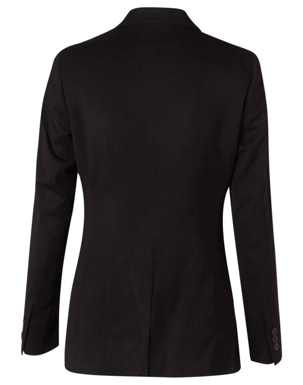 Women's Two Buttons Mid Length Jacket in Poly/Viscose Stretch - Image 2