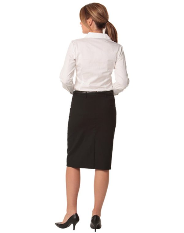 Women's Mid Length Lined Pencil Skirt in Wool Stretch - Image 2