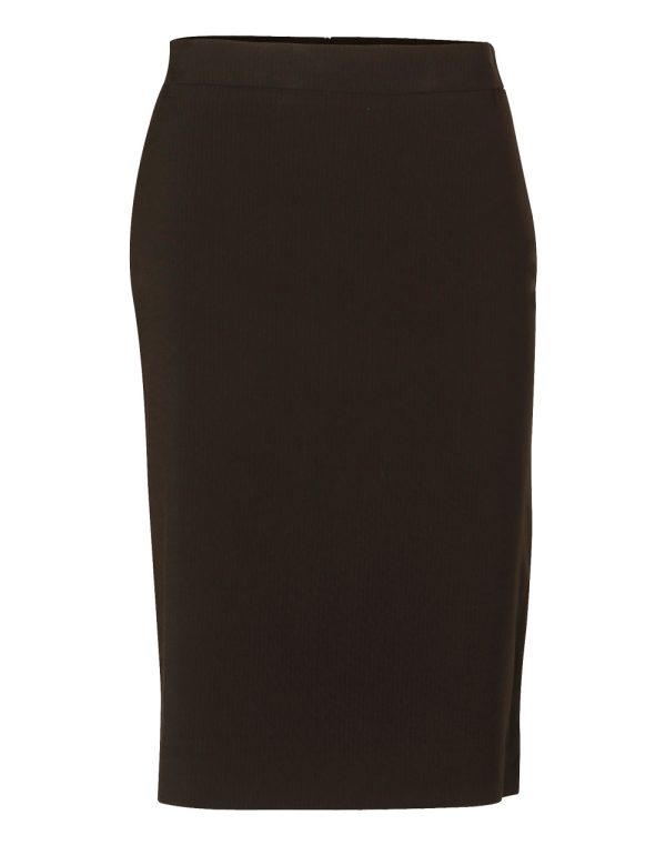 Women's Mid Length Lined Pencil Skirt in Poly/Viscose Stretch Stripe - Image 3