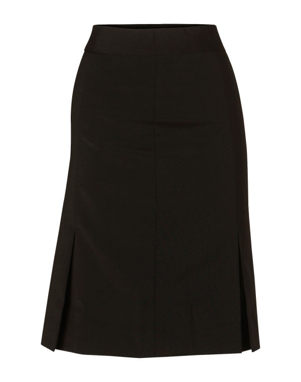 Women's Pleated Skirt in Wool Stretch - Image 3