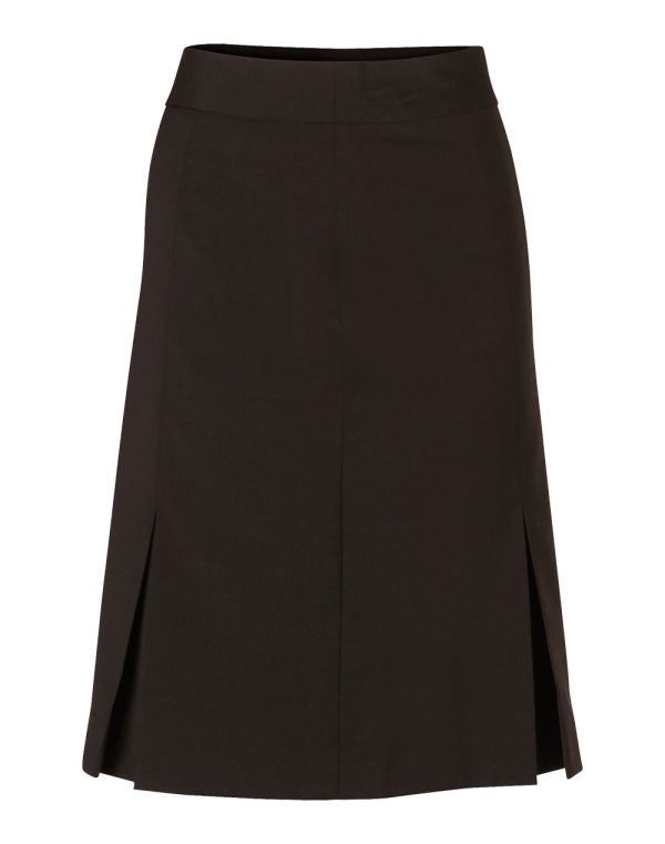 Women's Pleated Skirt in Wool Stretch - Image 4