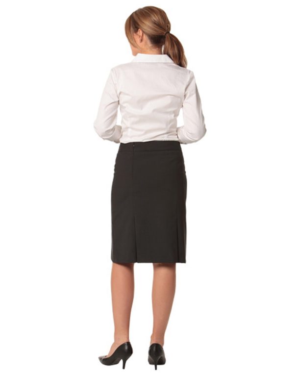 Women's Pleated Skirt in Wool Stretch - Image 2
