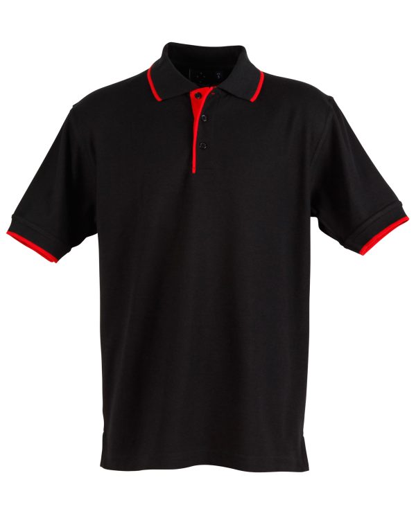 Mens S/L pique polo contrast - Image 4