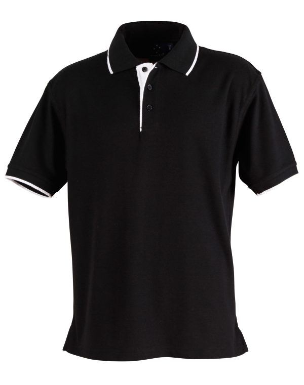 Mens S/L pique polo contrast - Image 5