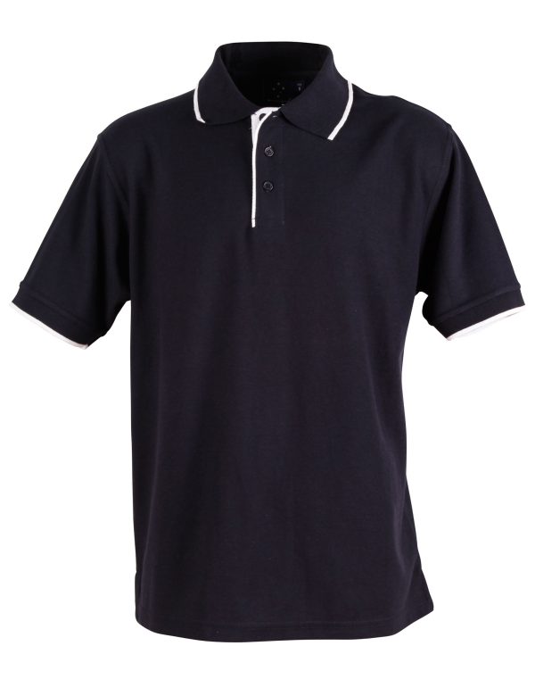 Mens S/L pique polo contrast - Image 8
