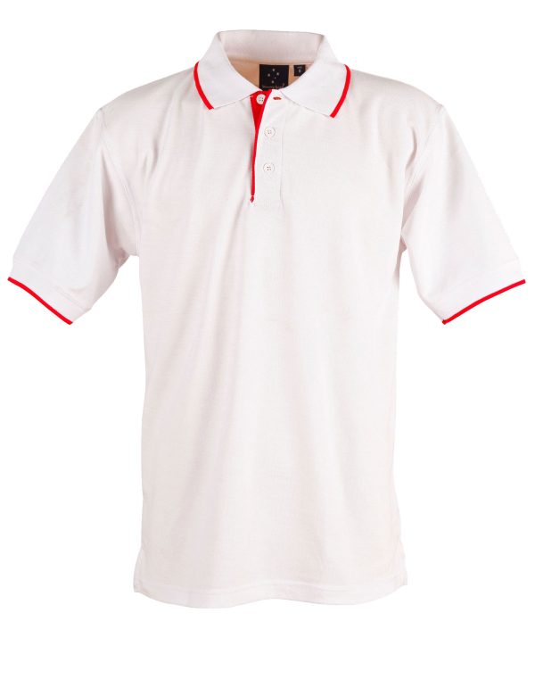 Mens S/L pique polo contrast - Image 12