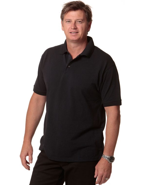 mens tight pique knit S/S polo - Image 2