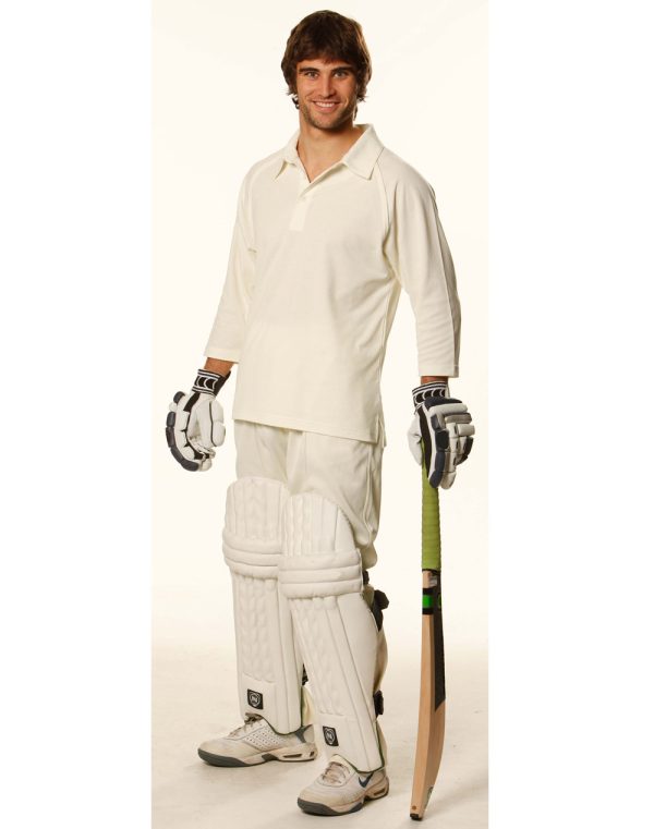 Mens 3/4 sleeve cricket polo