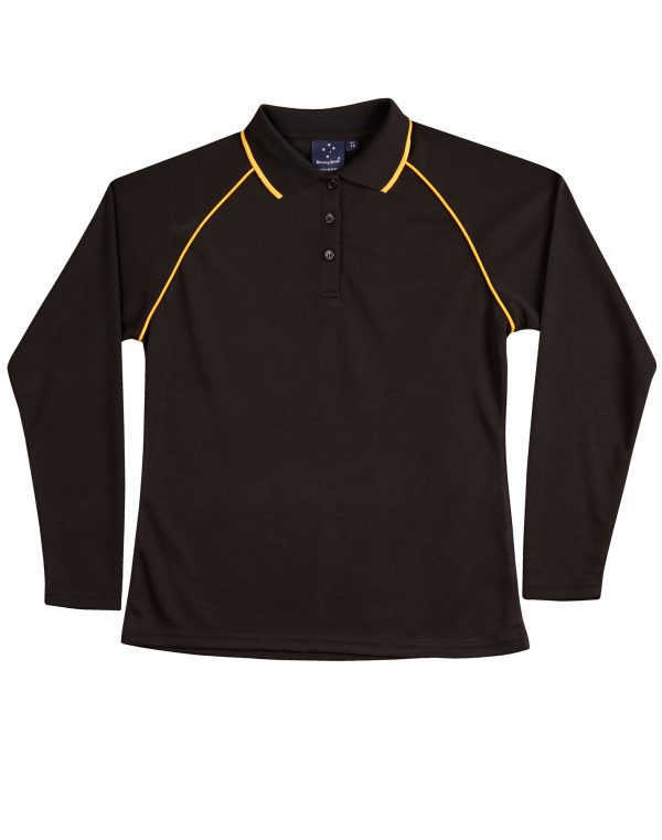 Ladies' cooldry raglan L/S polo - Image 3