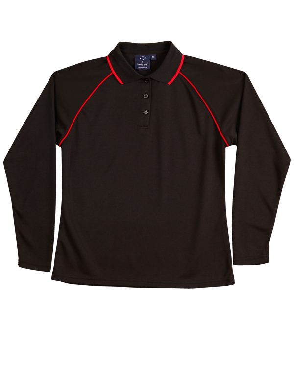 Ladies' cooldry raglan L/S polo - Image 4